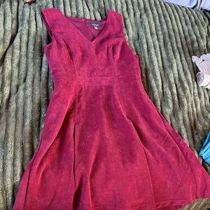 Modcloth Burgundy Corduroy Midi Dress